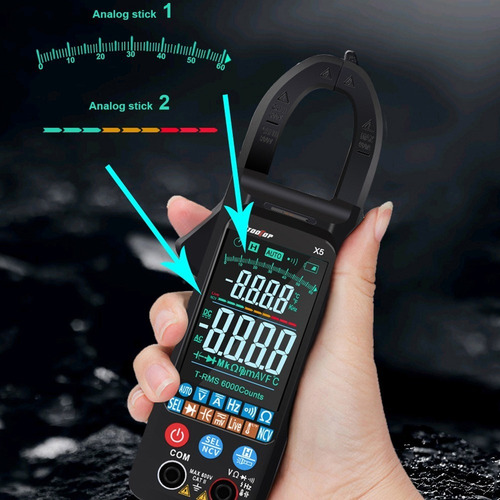 Multímetro De Pinza Tooltop X5 Portátil Con Pantalla Lcd