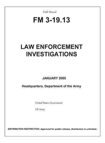 Libro: En Ingles Field Manual Fm 3 19.13 Law Enforcement In