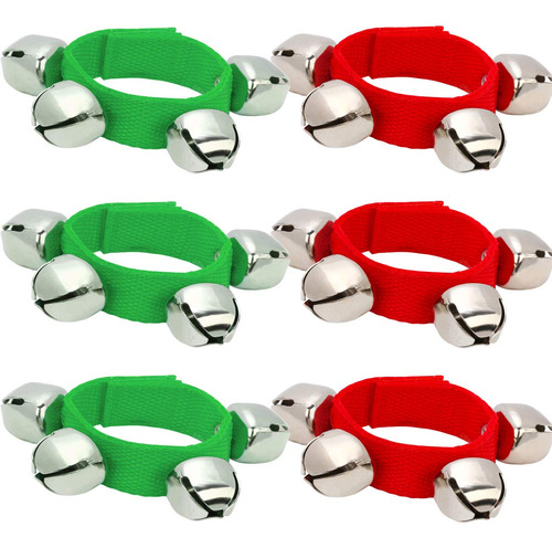 Coolrunner - 6 Pulseras Con Cascabeles De Navidad, Cascabele