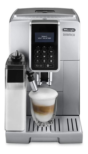Cafetera De'Longhi Dinamica ECAM.350 super automática plata y negra expreso 220V - 240V