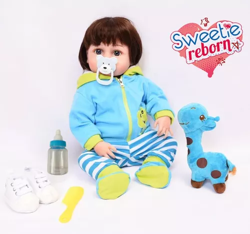 Boneca Bebê Reborn Realista 48cm – Outlet Mamães