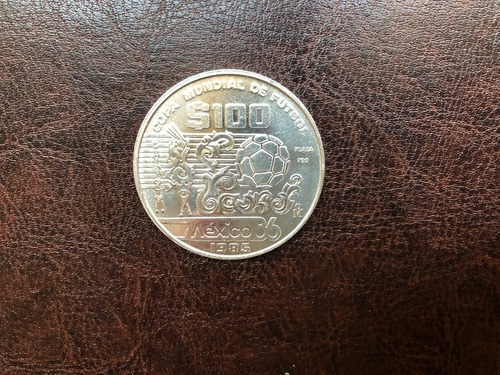 Moneda De Plata $100 Mundial Futbol 0.720 Sin Circular.