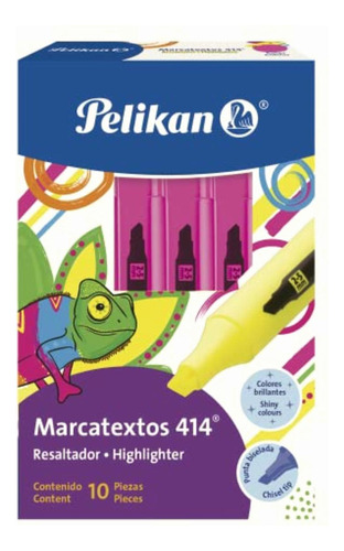 Pelikan 414 Marcatextos Caja De Cartón Con 10 Piezas Color