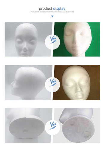 3 Cabeza De Maniquí De Espuma De Poliestireno Para Mujer,
