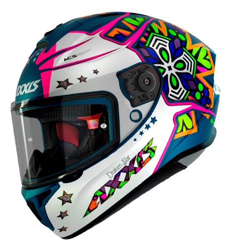 Casco Para Moto Mate Azul Talla L Star Axxis