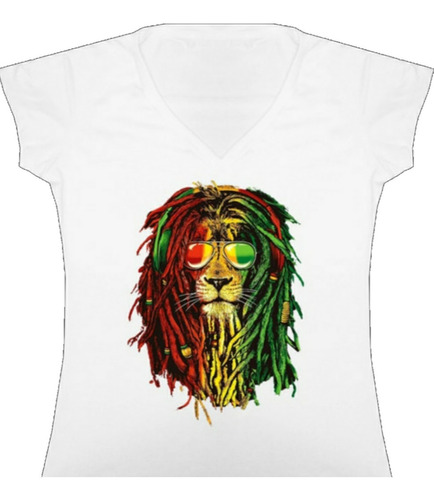 Blusa Camiseta Dama Bob Marley Reggae Rasta Bca Urbanoz