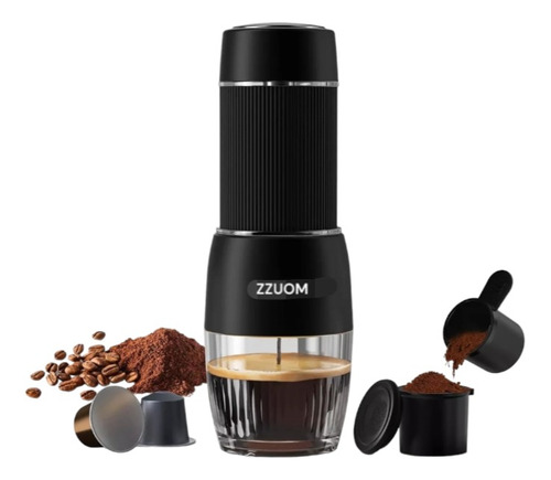 Mini Cafetera Espresso Zzuom, 2 En 1, Portátil, Manual