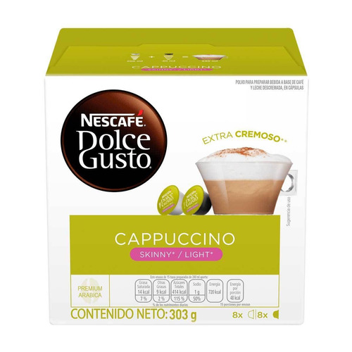 Café cappuccino light en cápsula Nescafé Dolce Gusto 303 gramos