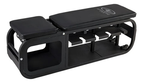 Banca Ejercicio Athletic Works Reclinable Con Rack P/ Pesas Color Negro