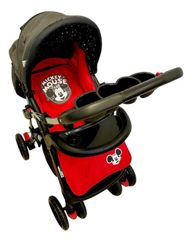 Coche Cuna Huevito Posiciones Grande Rebatible Disney 3233ts Rojo Negro