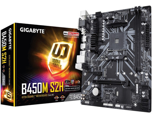 Motherboard Gigabyte B450m S2h V2 Amd Am4 Ssd M.2 Ddr4 * Color Negro