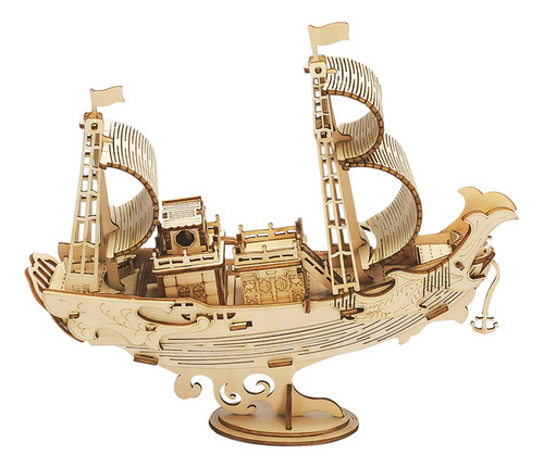 Puzzle 3D de madera con forma de barco japonés Tg307