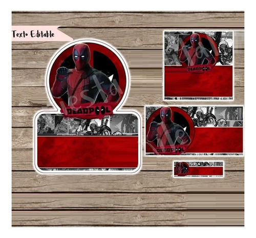 Kit Imprimible Editable Etiquetas Escolares  Deadpool