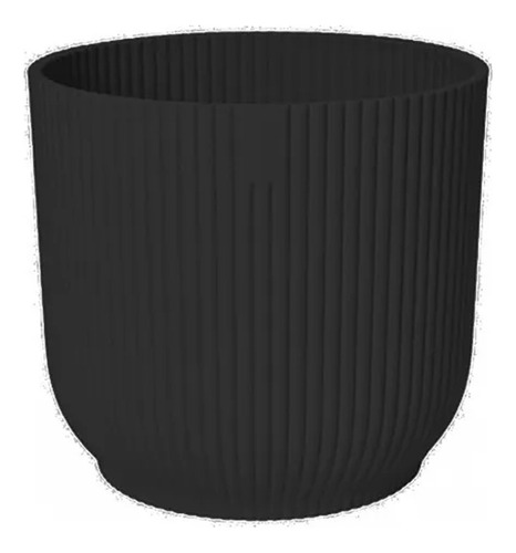 Maceta Plástico De Diseño Elegante Milan Premium Mod. 20 Negro Milan