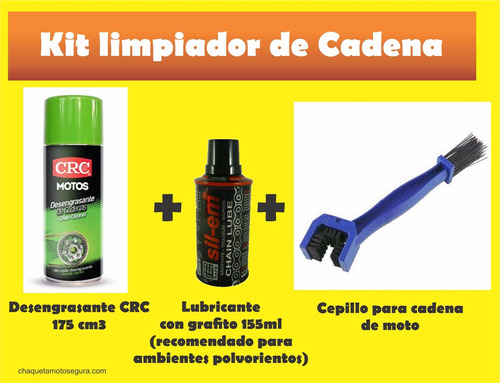 Kit Limpiador Lubricante Para Cadena De Moto, Desengrasante