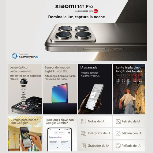 Xiaomi 14t Pro 5g 12gb Ram 512gb Dual Sim Nfc Ip68 Global Cámara Leica Batería 5000mah Mediatek Dimensity 9300+ Octa-core Azul Acero