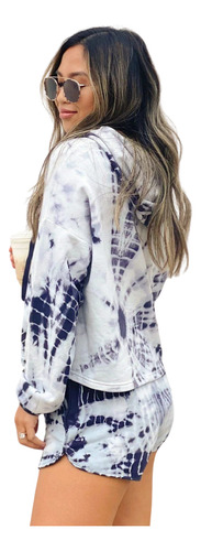 Sudadera Ligera Para Dama Con Capucha Tie Dye Casual Moda