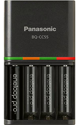 Eneloop Panasonic Cargador Con 4aa Baterías Recargables