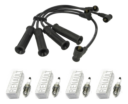 Kit Cables + Bujias Renault Kangoo K7m 1.6 8v Ngk