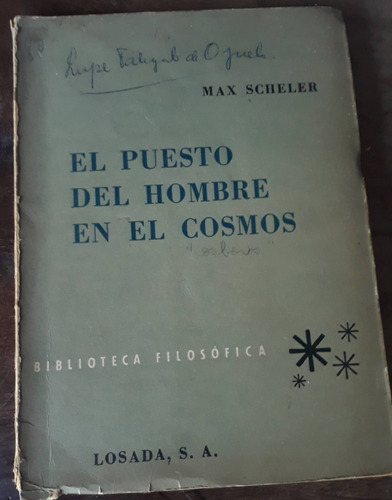 El Puesto Del Hombre En El Cosmos Max Scheler 