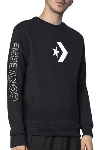 Buzo Converse Modelo Logo Crewneck Negro Nueva Colección!!!