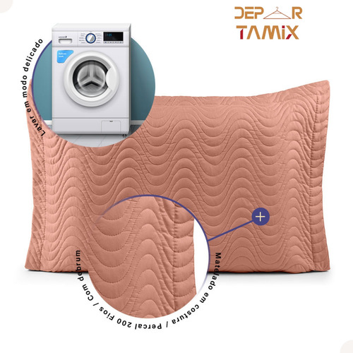 Kit 2 Porta Travesseiros Matelassê Em Linha Percal 200 Fios