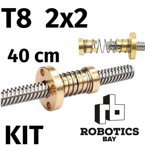 Kit Tornillo Thsl + Tuerca Antibacklash 2x2 De 400mm 40 Cm