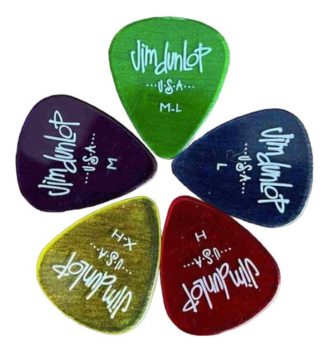 Picks Puas Plumillas Para Guitarra Dunlop Gel X5 Unidades