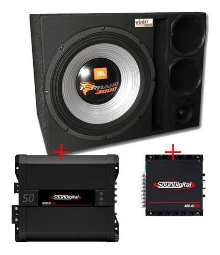 Caixa Trio Tornado 15 + D250x + St200 + Módulos Soundigital