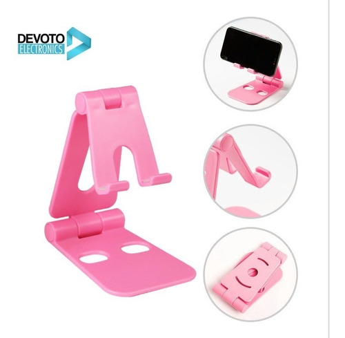 Imagen 2 de 10 de Soporte Atril Celular Apoya Tablet Plegable Base Regulable