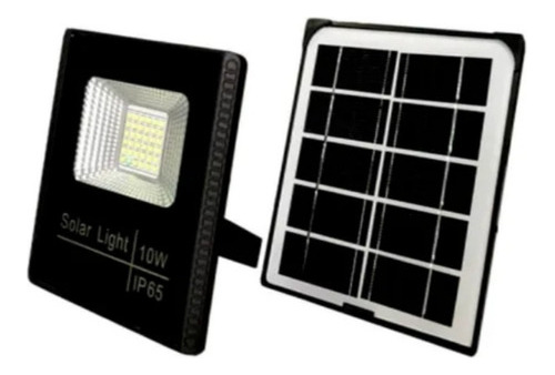 Foco Proyector Luz Led Con Panel Solar Batería 10w 