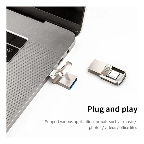 Pendrive Metal Generico 2tb Usb Y Tipo C Para Pc/celular