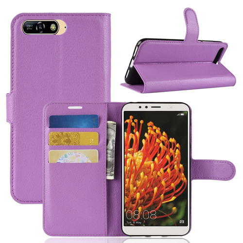 Para Huawei Y6 Cuero Litchi Horizontal 2018 Sujetador