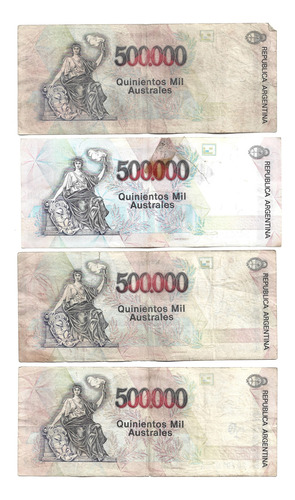 Liquido Lote 10 Billetes 500.000 Australes Serie A (Usado)