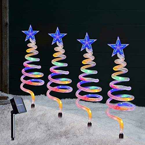 Conjunto De 4 Luces De Árbol De Navidad Espiral Energã...