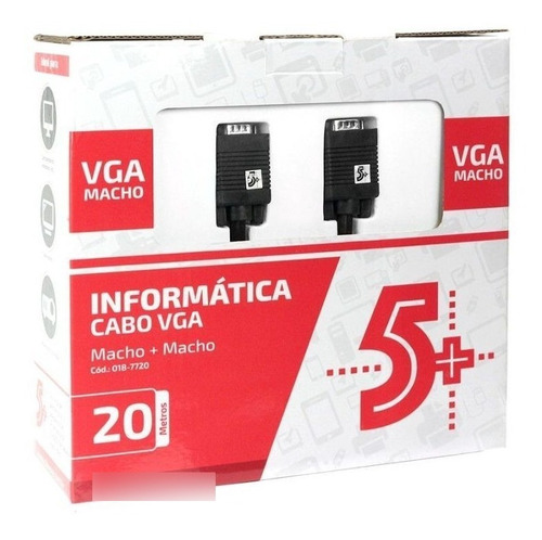 Cabo Vga Para Vga Com Filtro Chip Sce 20 Metros