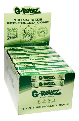 Caixa De Cone G-rollz Banksy's King Size Green Paper