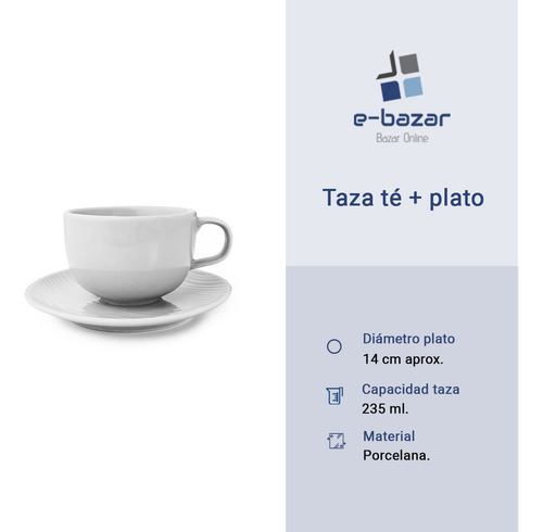 Set X 6 Combo Taza C/ Plato Té Germer Dunas 235 Ml