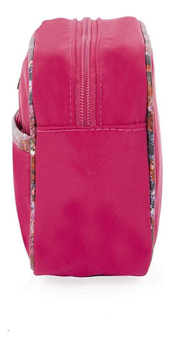 Cloe - Cosmetiquera Mediana Textil Para Mujer Color Magenta Diseño De La Tela Liso