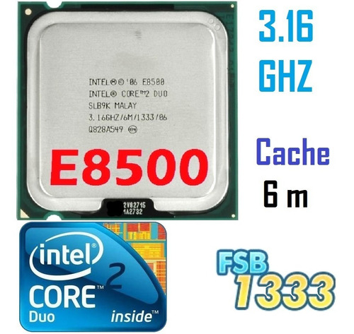 Imagem 5 de 7 de Kit Cpu Core 2 Duo E8500 3,16 Ghz + Memória Ddr2 800mhz 2gb