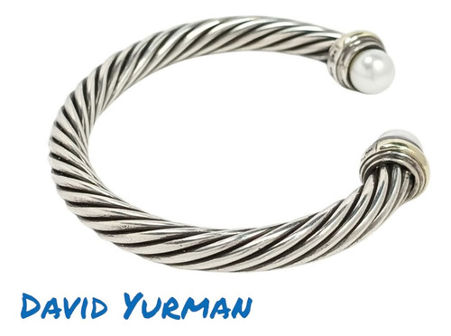 Brazalete David Yurman Xl Auténtico Cuerpo Brazalete Plata F Plateado Y Dorado 18 Cm 18 Cm (Usado)