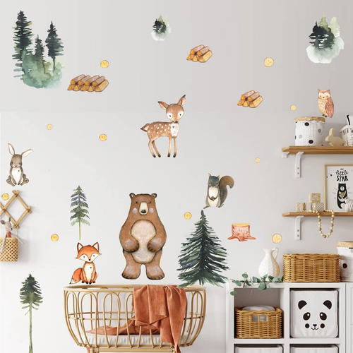Animales Lindos Calcomanías De Pared Peel And Stick, Vinilo