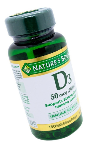 Natures Bounty Vitamina D3 50mcg Suplemento X150 Capsulas