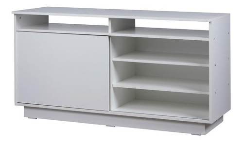 Rack Mesa Tv Nordico Blanco Roble Claro Premium 1,30 Mts