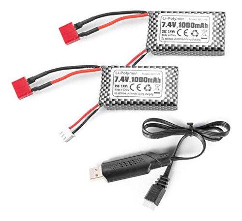 Rc Car T Plug 7.4v 1000mah Li-po Bateria Recargable Solicit