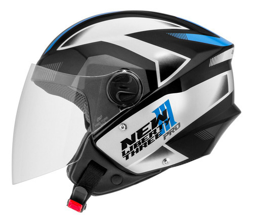 Capacete Moto Aberto Pro Tork New Liberty 3 Pro Brilhante Cor Azul Tamanho do capacete 58