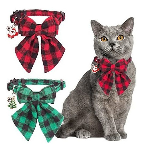 Adoggygo Collares De Navidad Para Gatos Con Elegante Pajarit