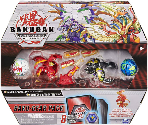 Bakugan Baku-gear, Paquete De 4 Unidades, Fusionado Sabra X