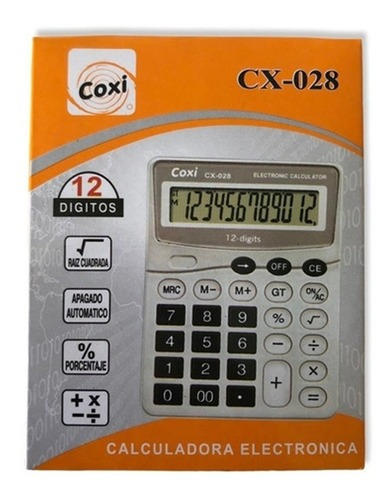 Calculadora Electronica Coxi Cx-028 12 Dígitos Color Plateado