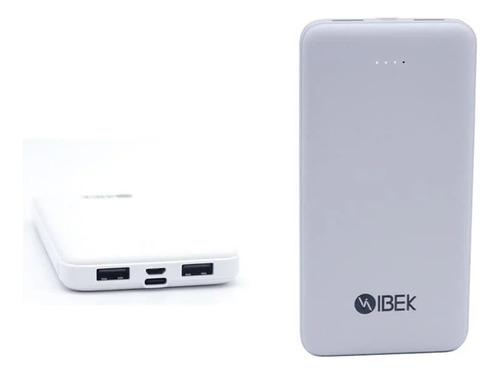 Power Bank 10.000 Mah Tipo C + Micro + 2 Usb Para iPhone Color Blanco